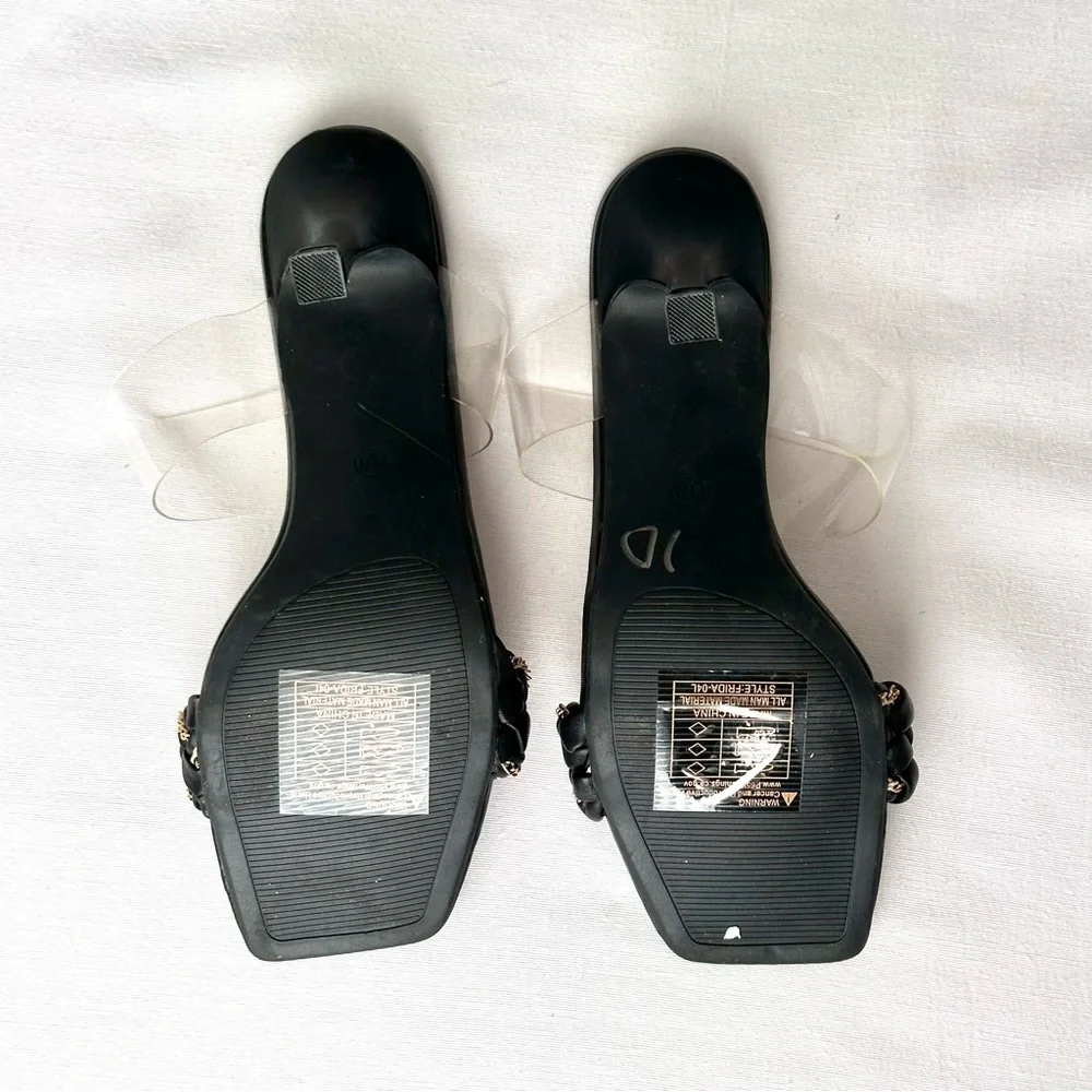 Rampage Square Toe Clear Heeled Sandals - Picture 4 of 6